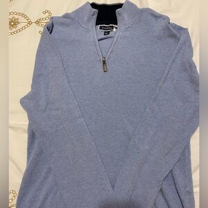 Club Room Men's Light Blue Zip Up Sweater